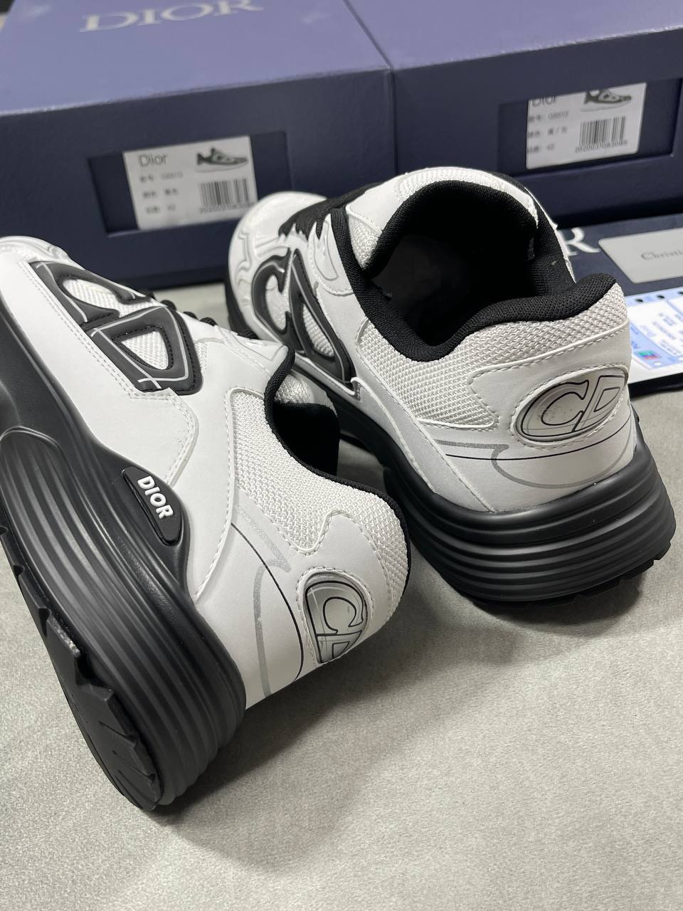 Dior B30 Reflective 'White Black' Men's Sneakers Reps UK Best Quality AAA Replica