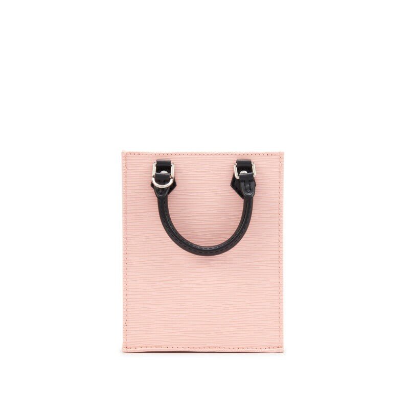 Rose Ballerine and Black Epi Petite Sac Plat Silver Hardware, 2020 - Crowned Bag