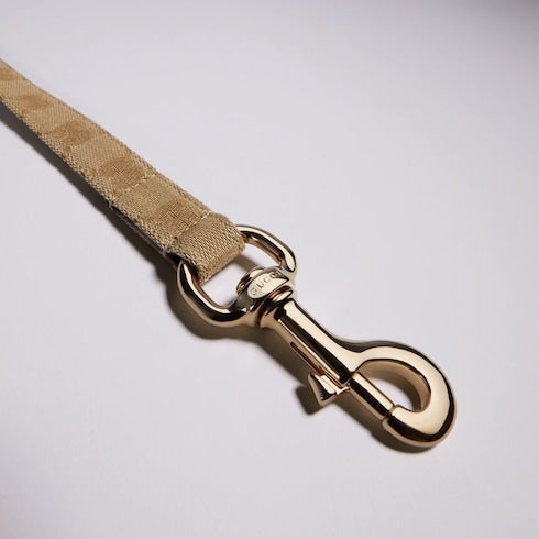 Small/medium pet leash - sand and brown GG canvas
