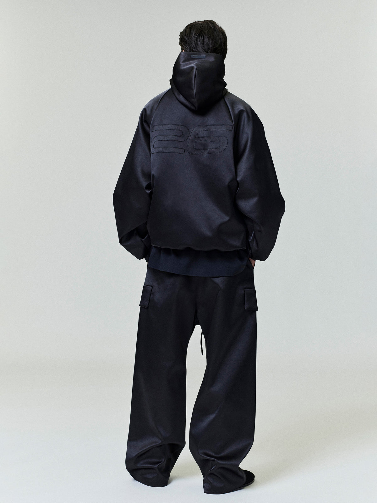 Fear of God Essentials Bonded Satin Wide Leg Field Pant Olive Green BagAg