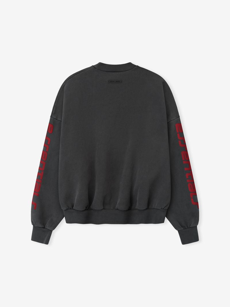 Fear of God Essentials Chicago Heavy Fleece Cropped Sweatshirt Dark Grey Red BagAg