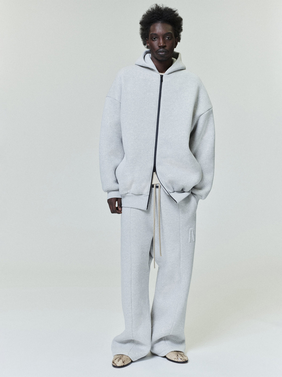 Fear of God Athletics Full Zip Up Hoodie Light Heather Grey BagAg