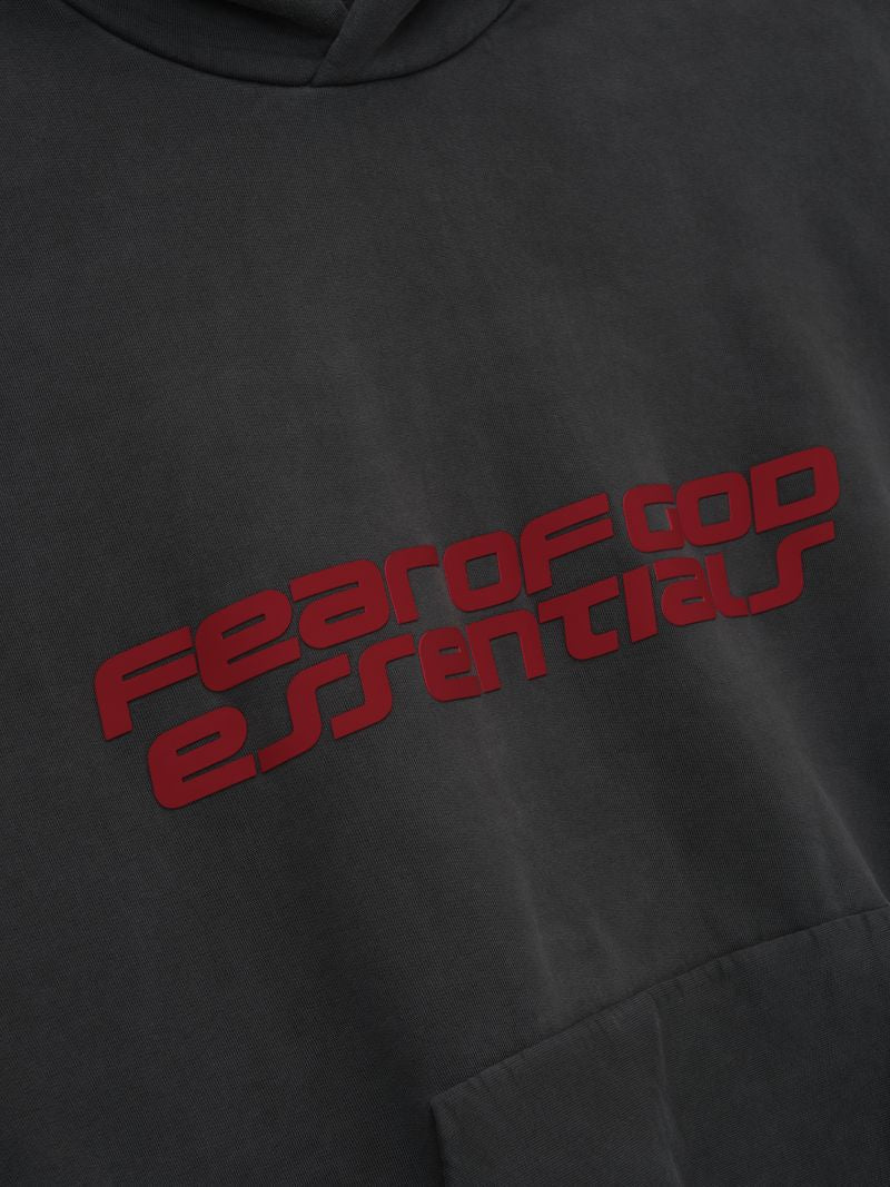 Fear of God Essentials Heavy Fleece 90s Hoodie Black Red BagAg