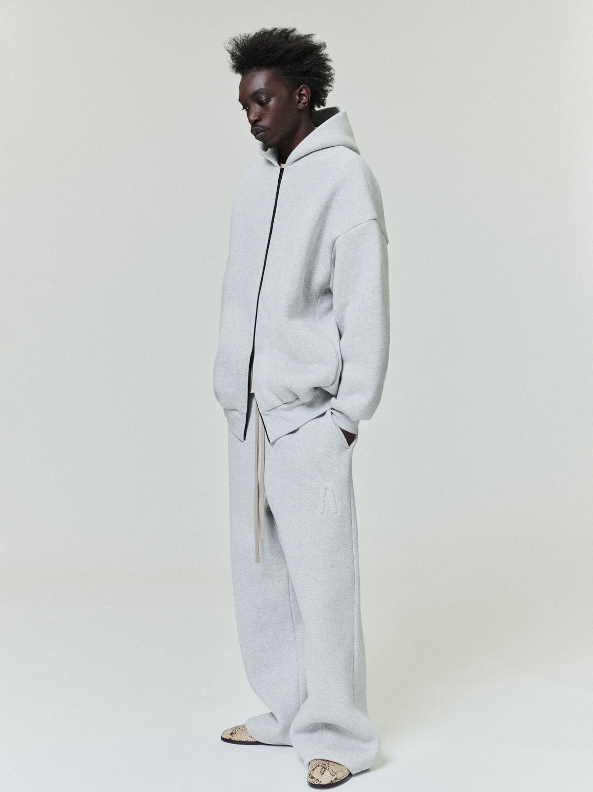 Fear of God Athletics Full Zip Up Hoodie Light Heather Grey BagAg
