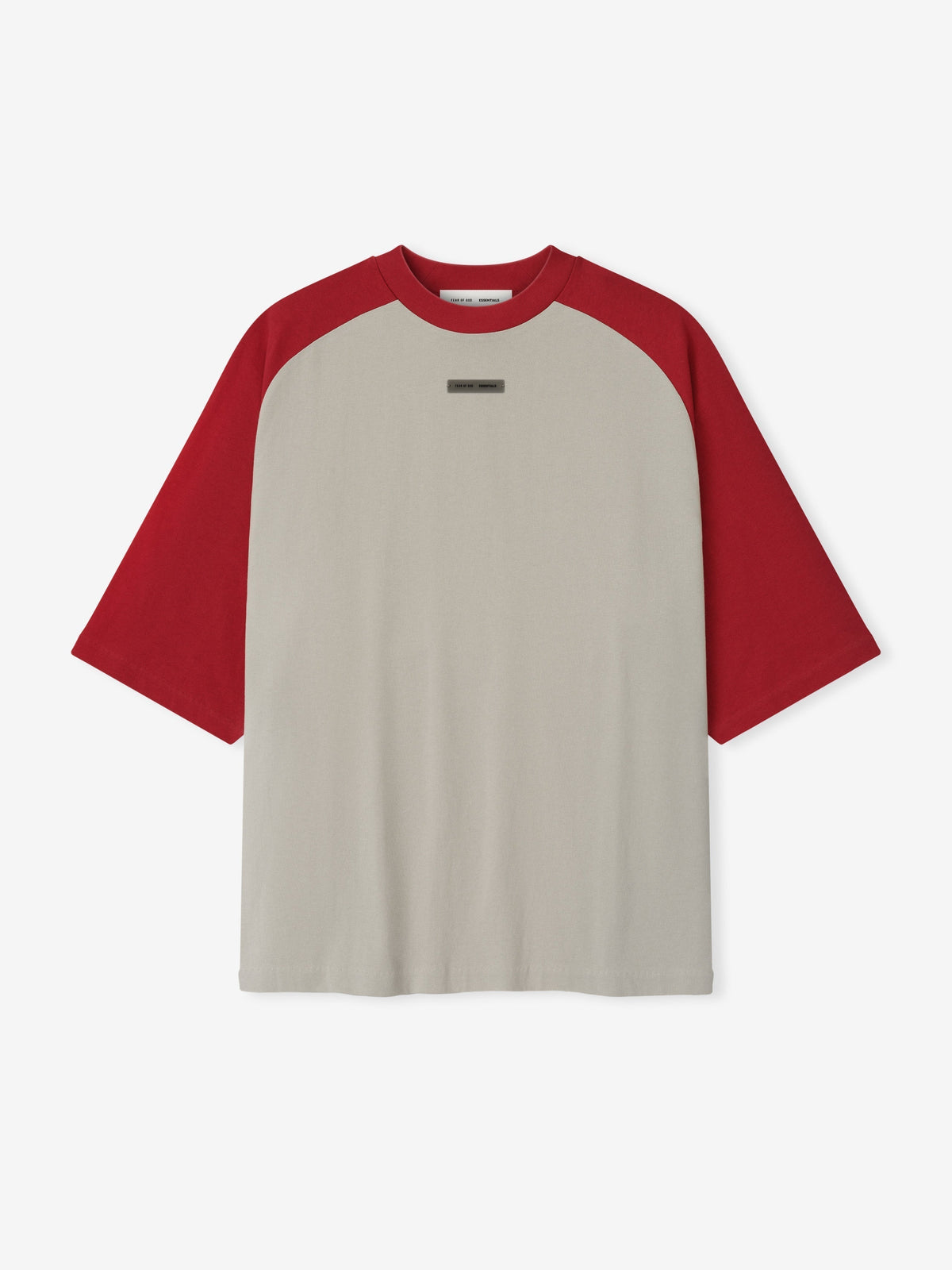 Fear of God Essentials 3/4 Raglan Sleeve Baseball Tee Off White Red BagAg
