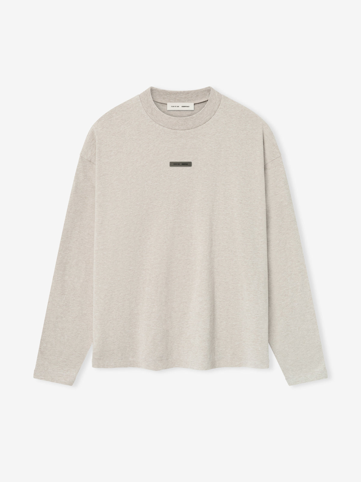 Fear of God Essentials Classic Long Sleeve Cotton Jersey Tee Light Gray BagAg