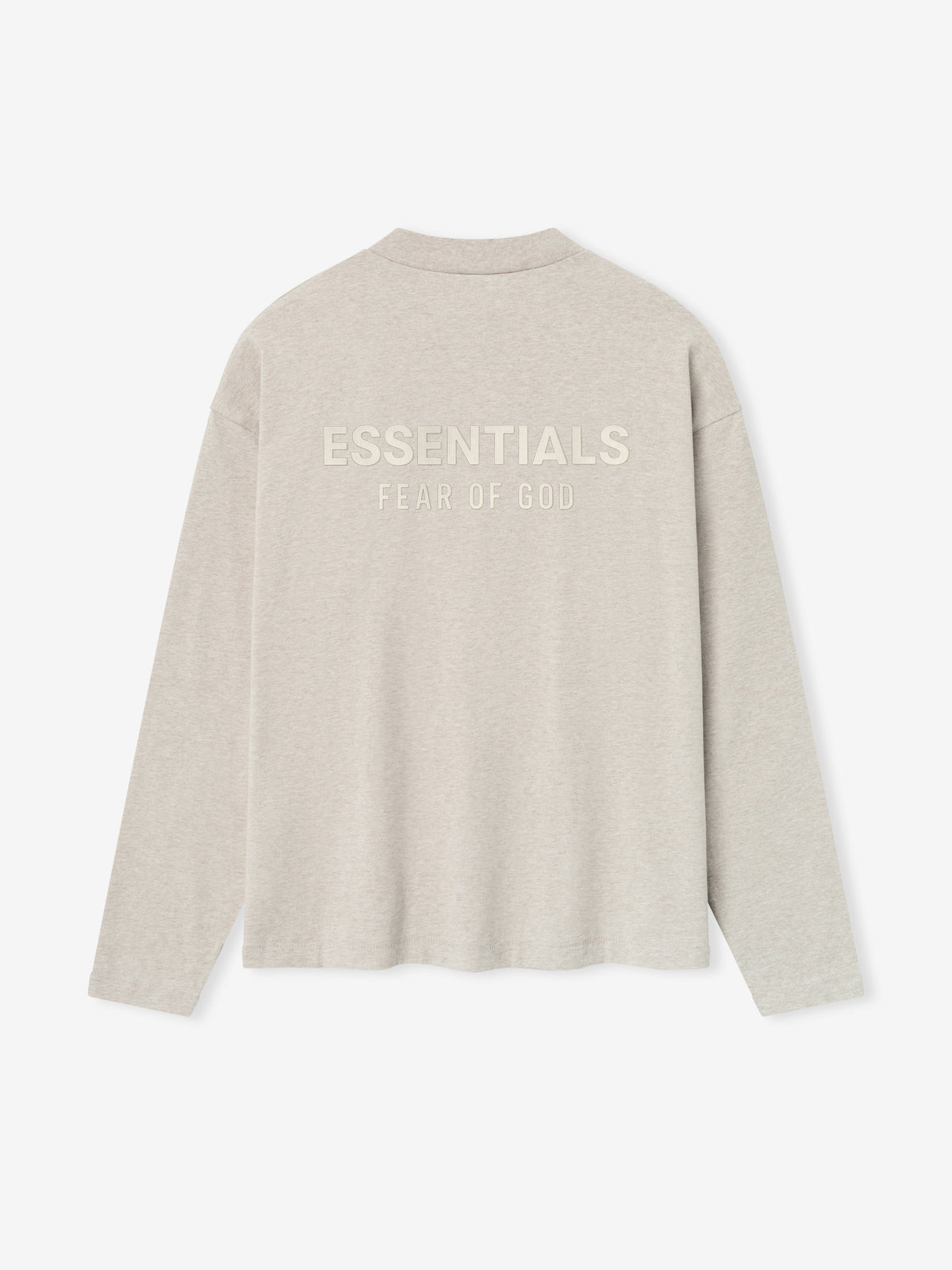 Fear of God Essentials Classic Long Sleeve Cotton Jersey Tee Light Gray BagAg