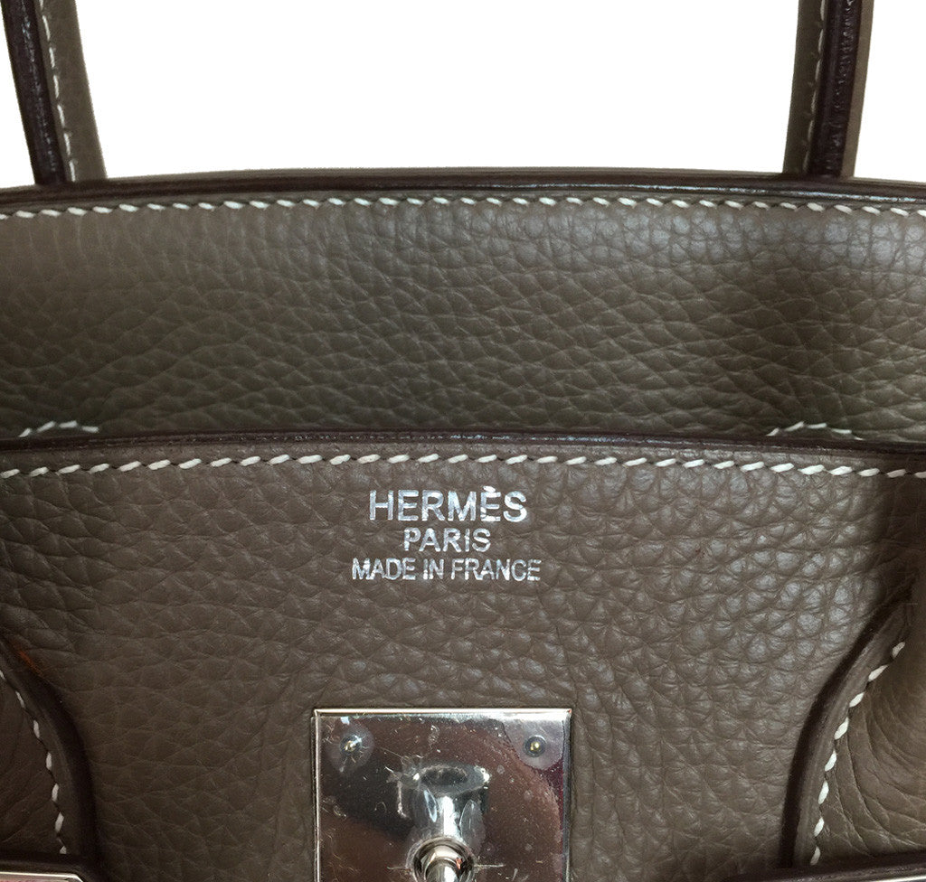 Hermès Etoupe Birkin Bag 35cm PHW Crowned Bag