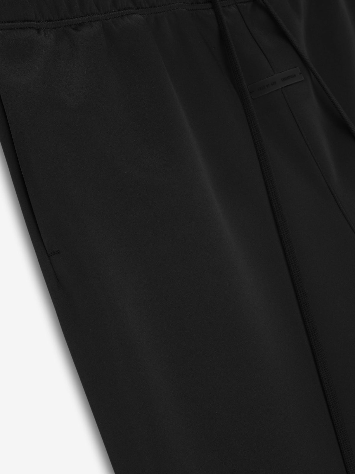 Fear of God Essentials Bonded Satin Relaxed Track Pant Black BagAg
