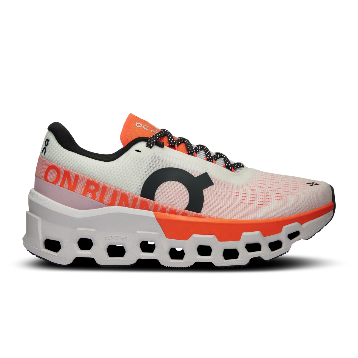 On Running Women's Cloudmonster 2 Shoes - White / Flame On Running