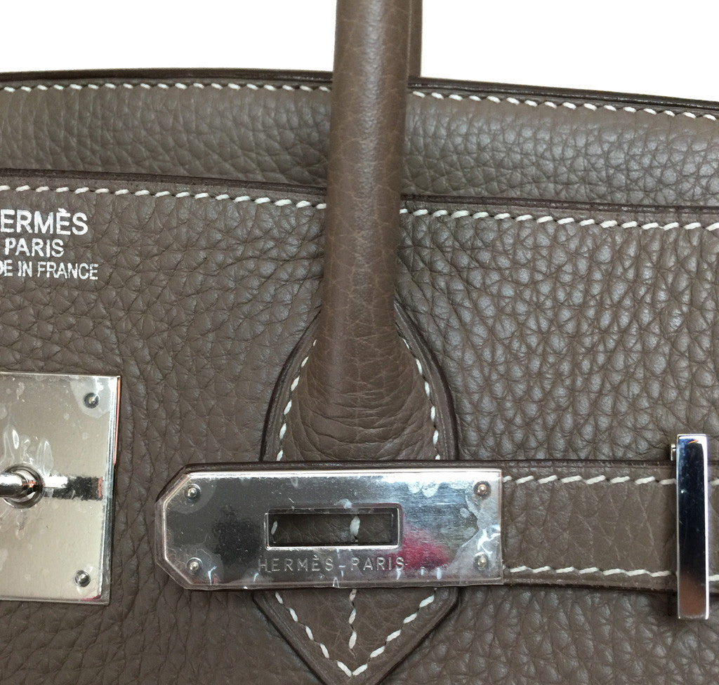 Hermès Etoupe Birkin Bag 35cm PHW Crowned Bag