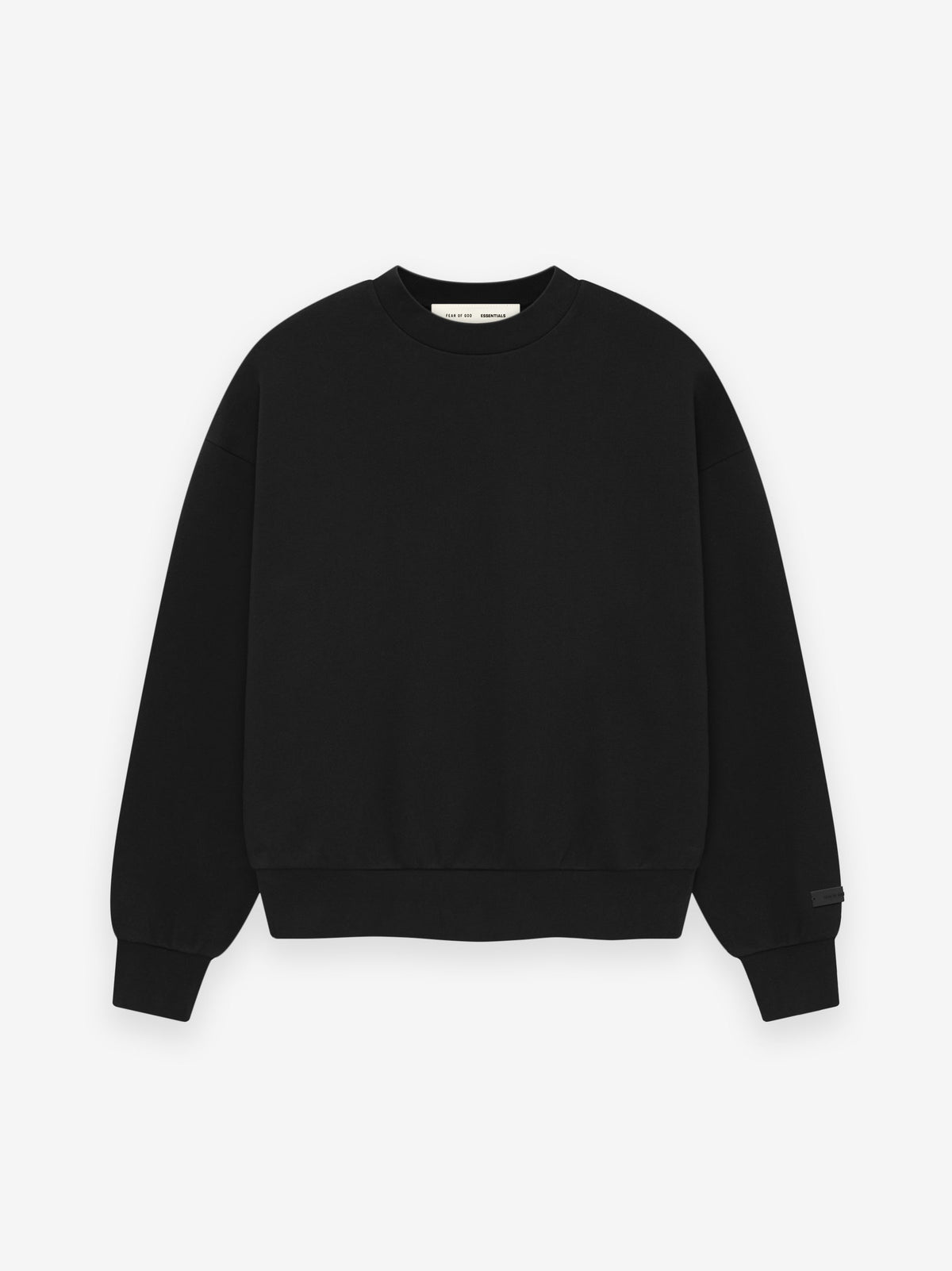 Fear of God Essentials Classic Core Fleece Crewneck Sweatshirt Black BagAg