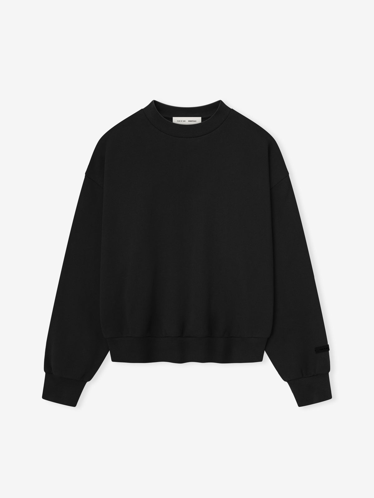 Fear of God Essentials Classic Fleece Crewneck Sweatshirt Black BagAg
