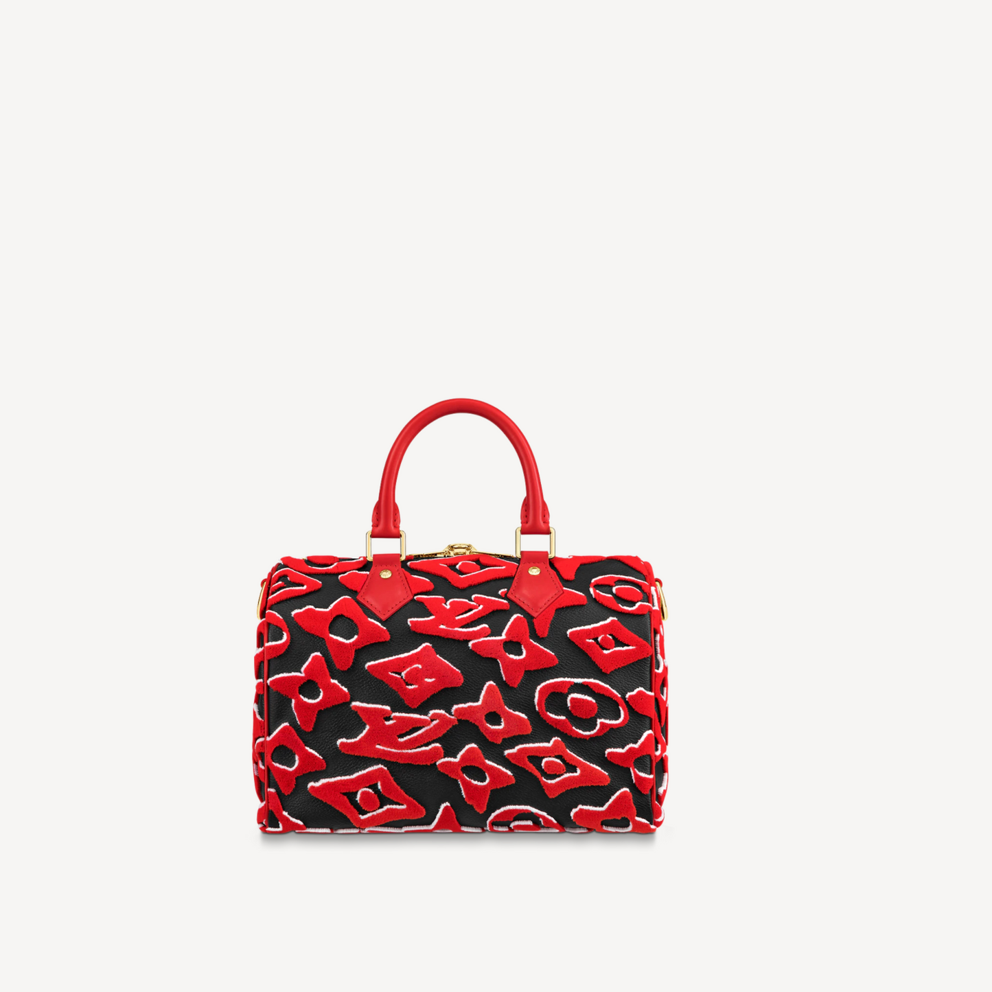 Louis Vuitton LV x UF Speedy Bandouliere 25 Tufted Monogram Canvas M45552 Black Red