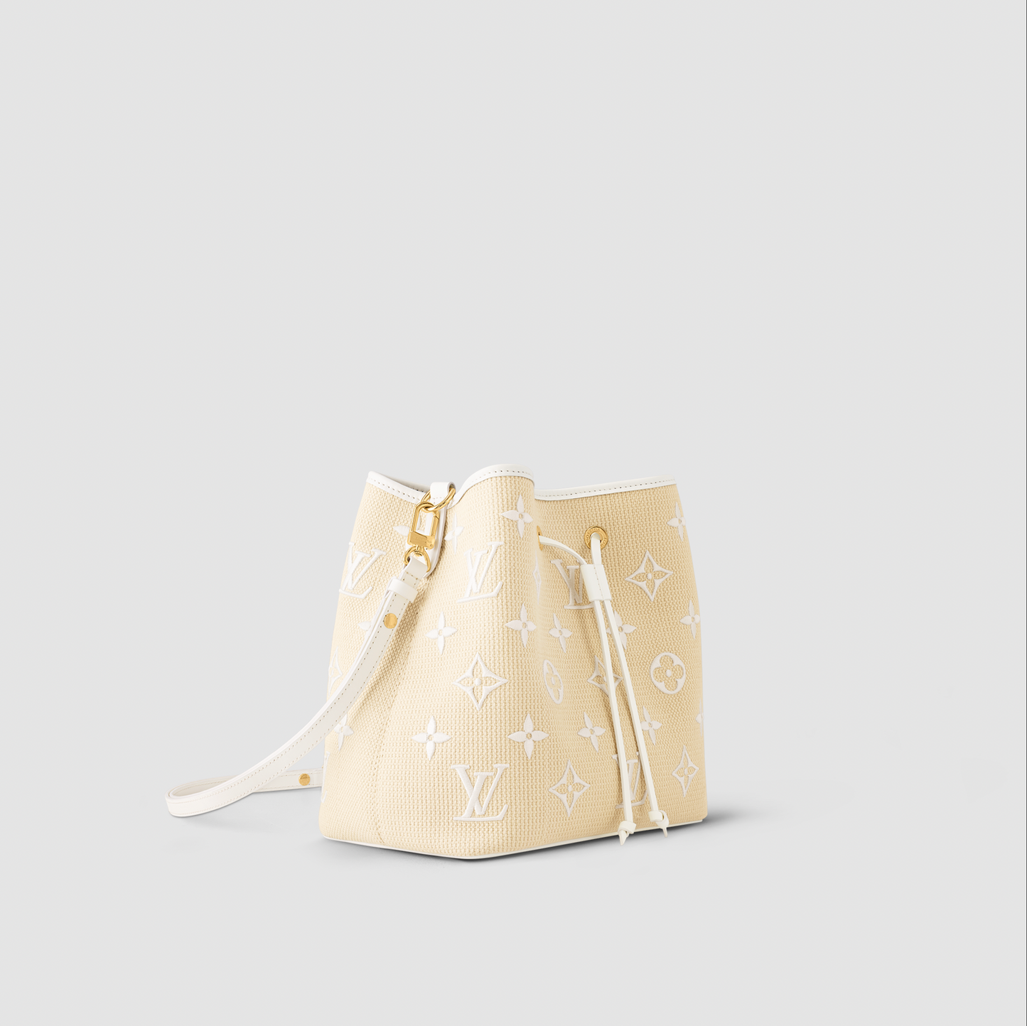 Louis Vuitton NeoNoe MM White Monogram Cotton Bucket Bag M22852