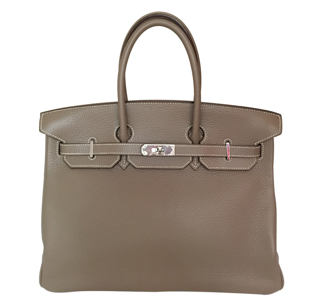 Hermès Etoupe Birkin Bag 35cm PHW Crowned Bag