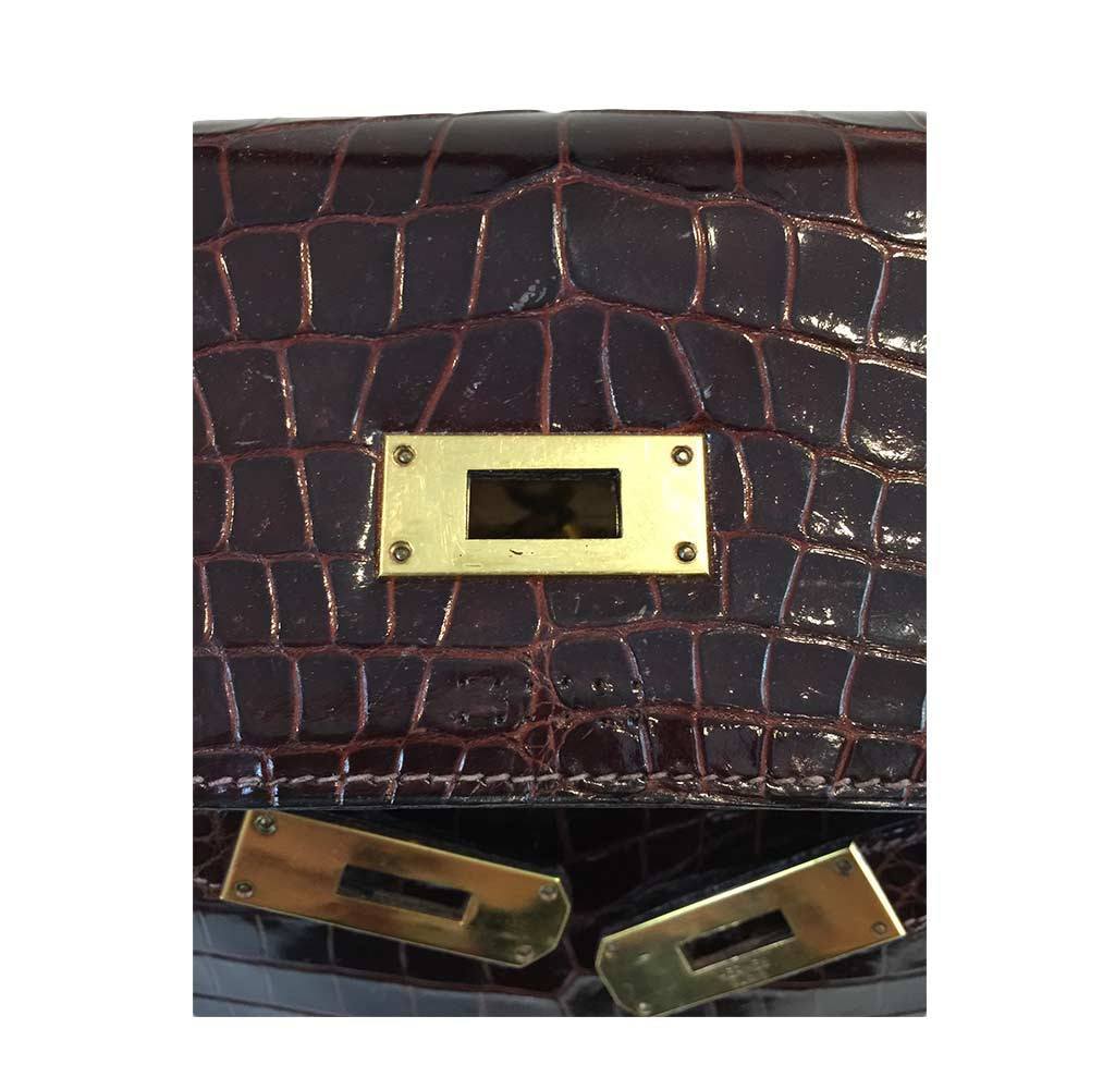 Hermès Vintage Kelly Crocodile Bag 32cm Crowned Bag