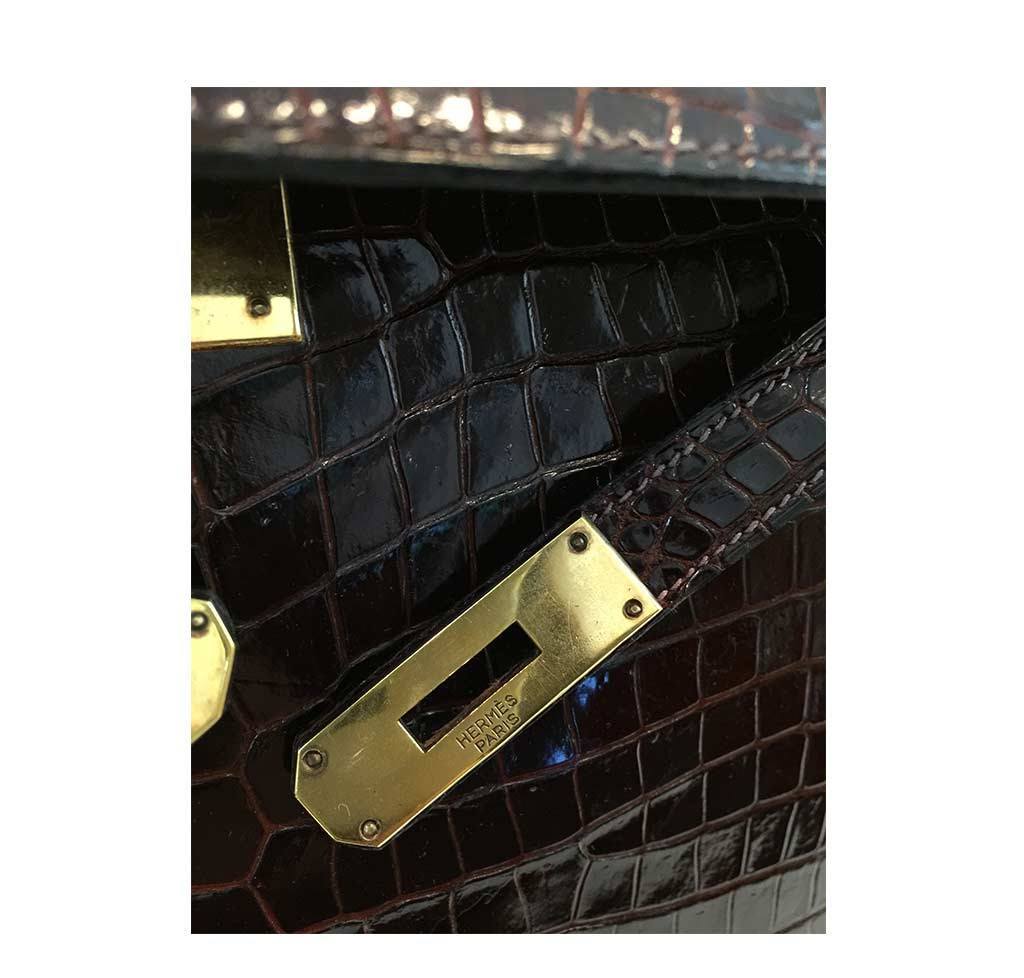 Hermès Vintage Kelly Crocodile Bag 32cm Crowned Bag