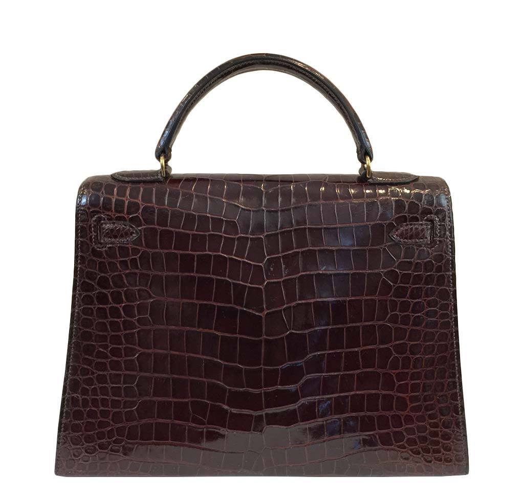 Hermès Vintage Kelly Crocodile Bag 32cm Crowned Bag