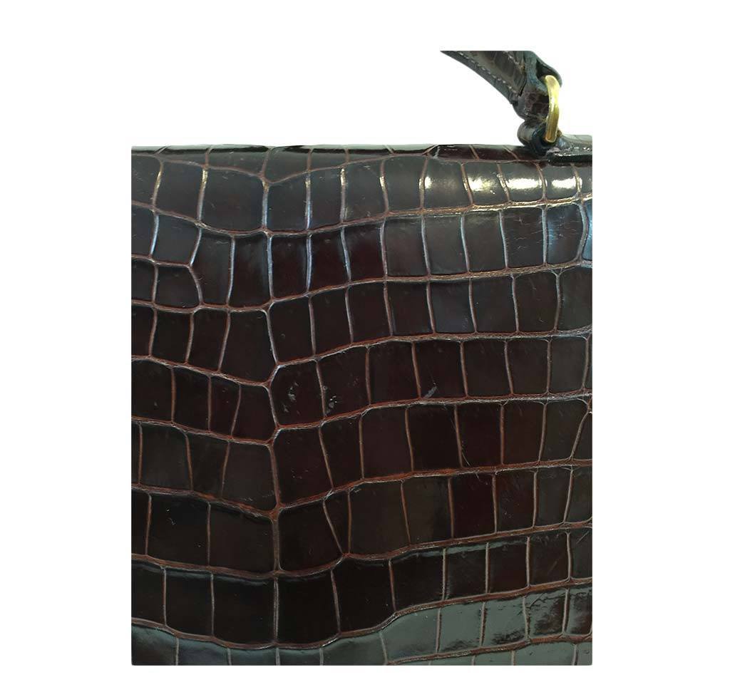 Hermès Vintage Kelly Crocodile Bag 32cm Crowned Bag