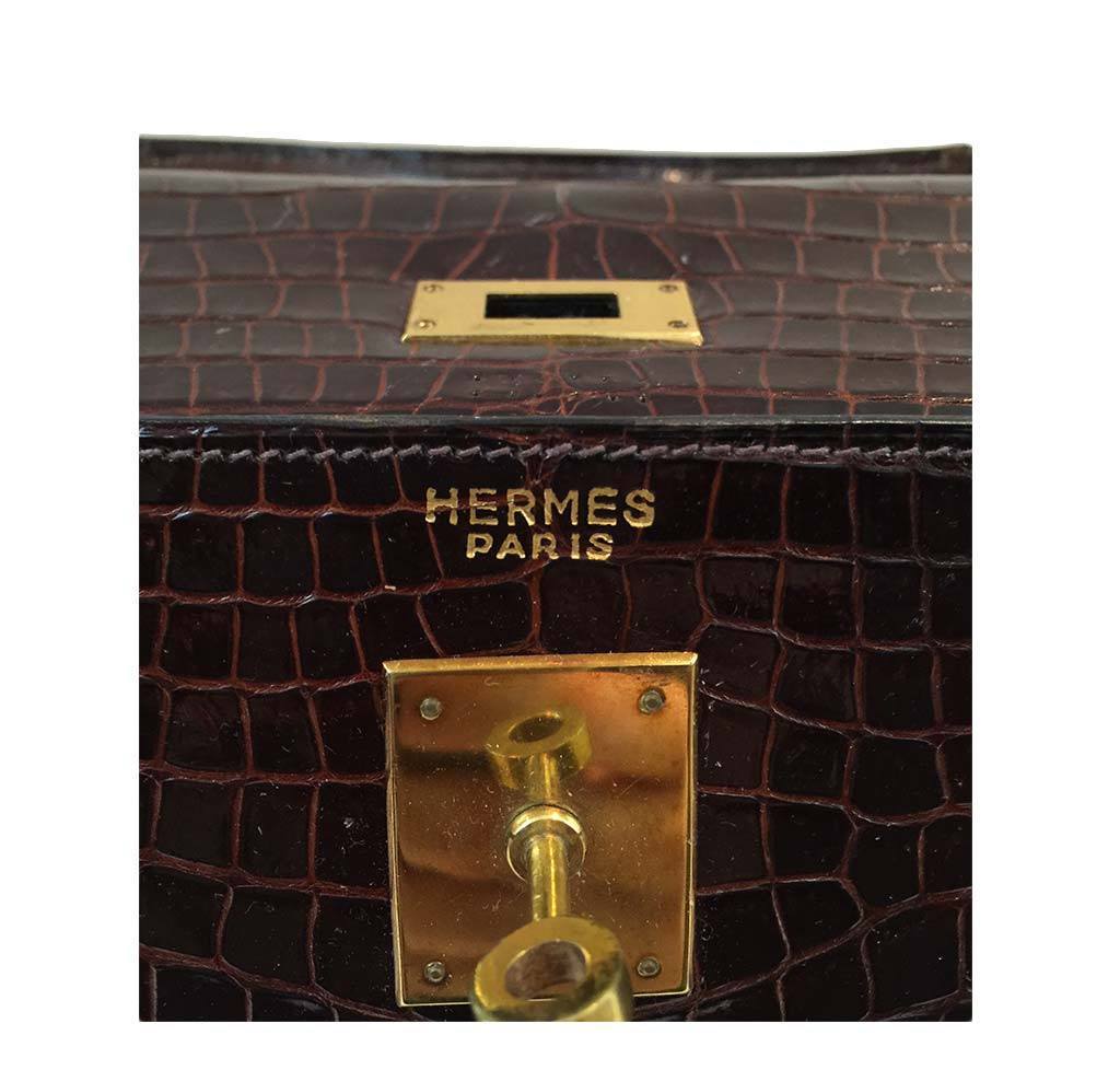 Hermès Vintage Kelly Crocodile Bag 32cm Crowned Bag