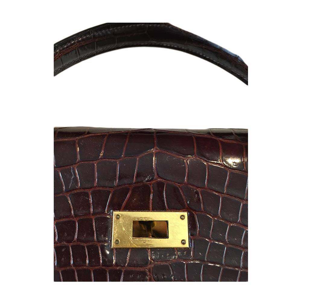 Hermès Vintage Kelly Crocodile Bag 32cm Crowned Bag