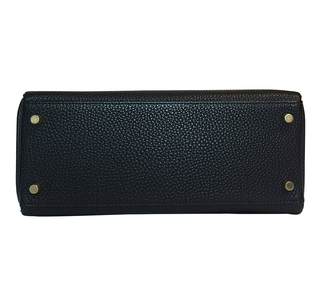 Hermès Kelly 28 Black Togo Bag GHW Crowned Bag