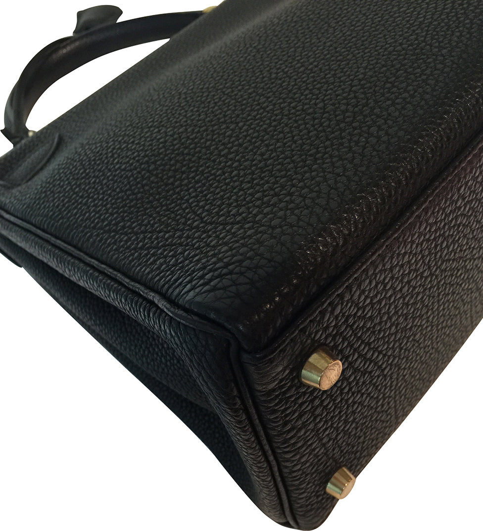Hermès Kelly 28 Black Togo Bag GHW Crowned Bag