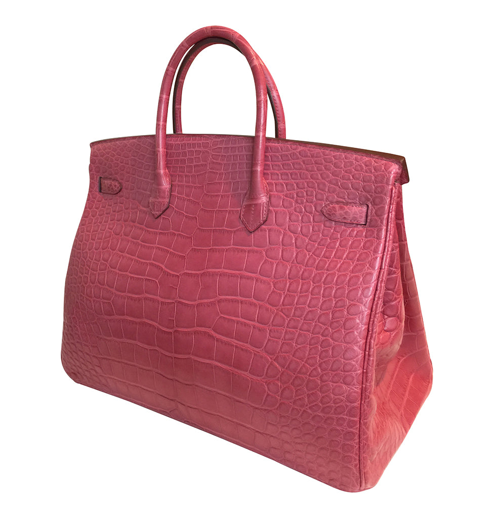 Hermès Alligator Birkin Bag Fuchsia 40cm Crowned Bag