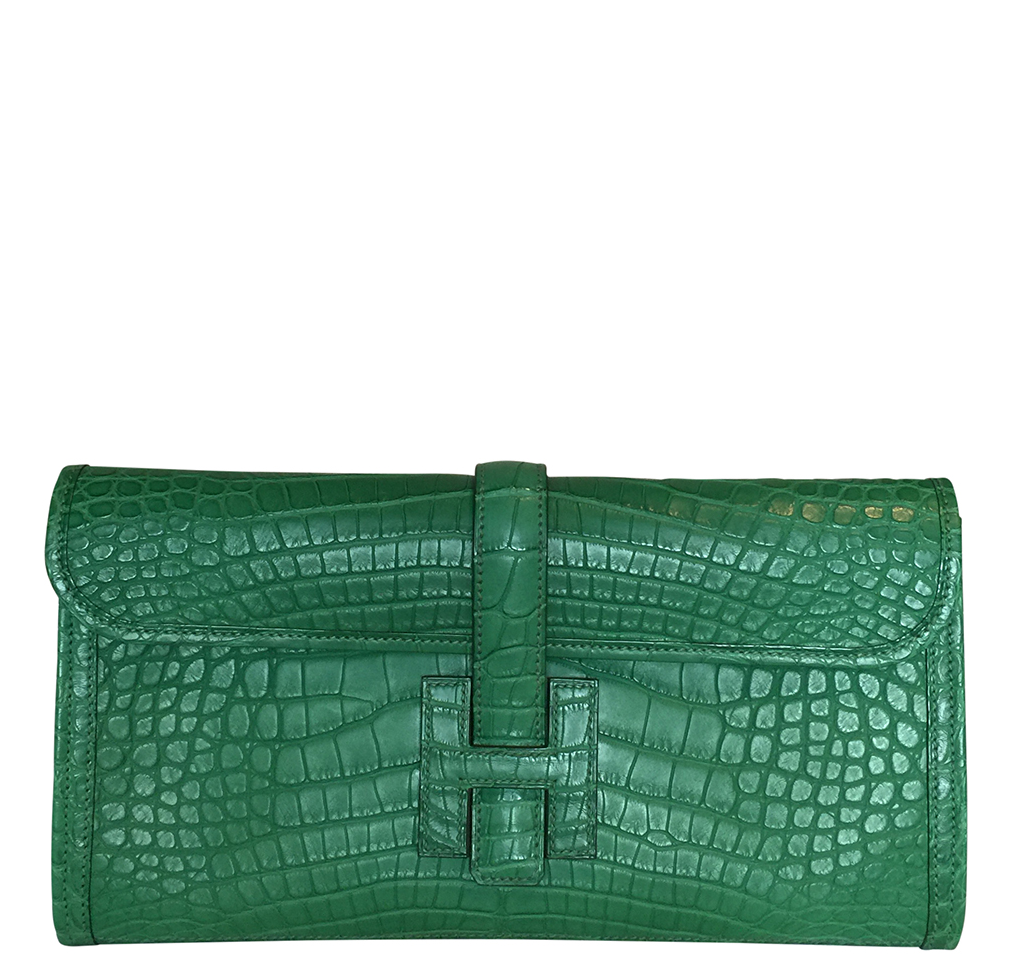 Hermès Jige Elan 29 Clutch Alligator Matte Bag Crowned Bag