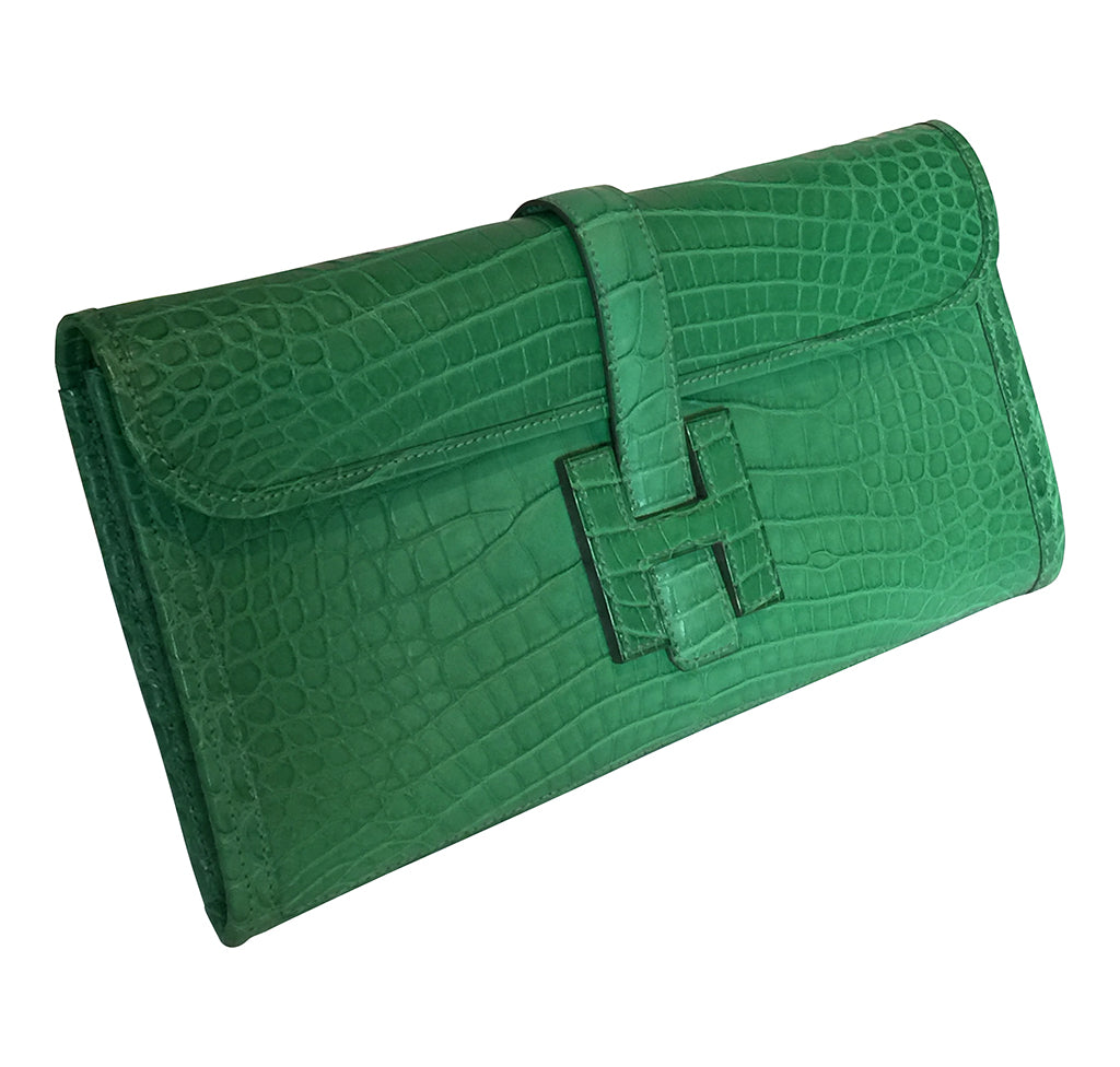 Hermès Jige Elan 29 Clutch Alligator Matte Bag Crowned Bag