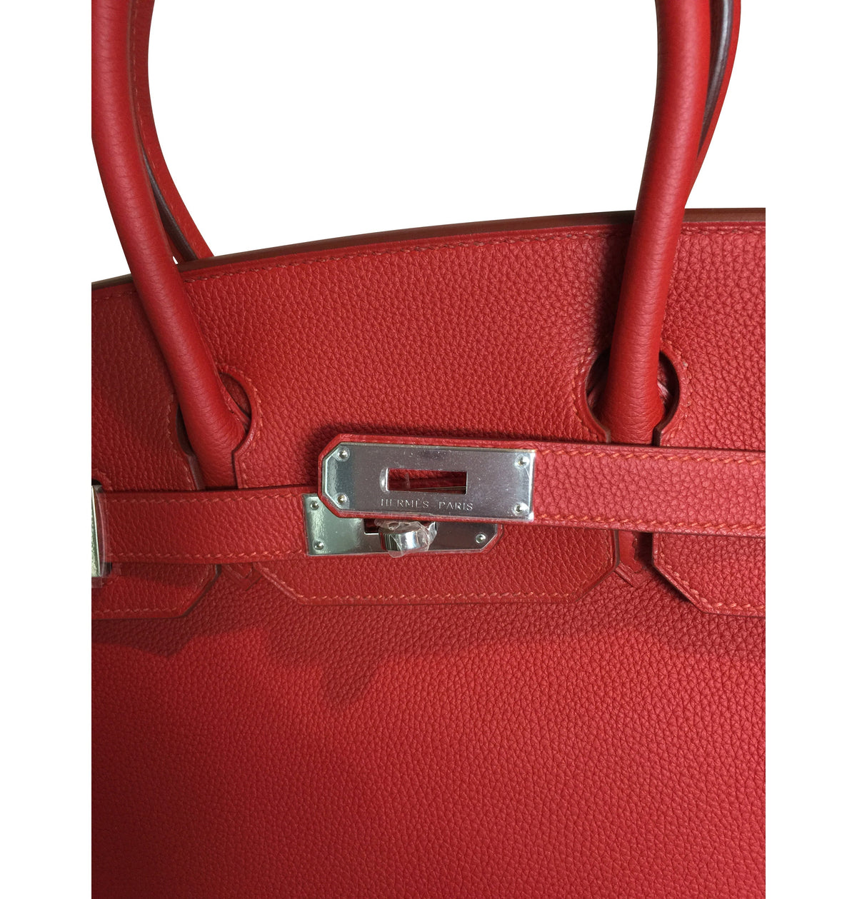 Hermès Birkin 30 Vermilion Veau Togo Bag PHW Crowned Bag