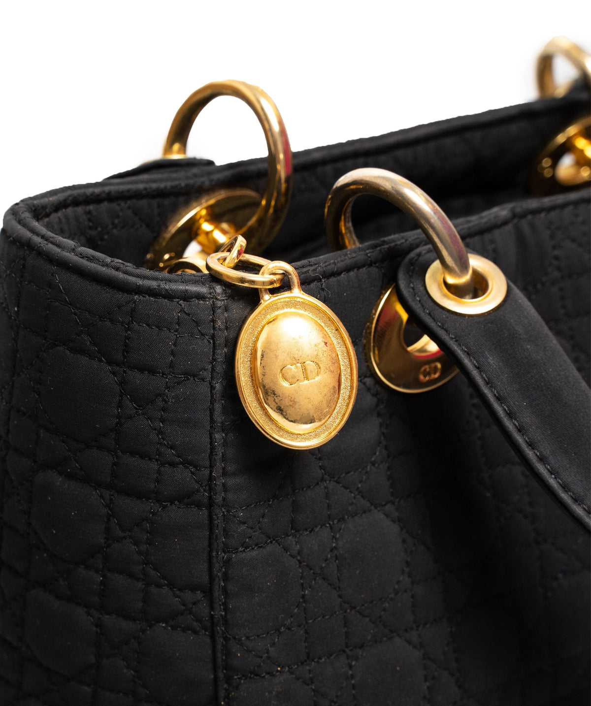 Christian Dior Canage Lady Dior Hand Bag Nylon Black - AWL1649 Dior
