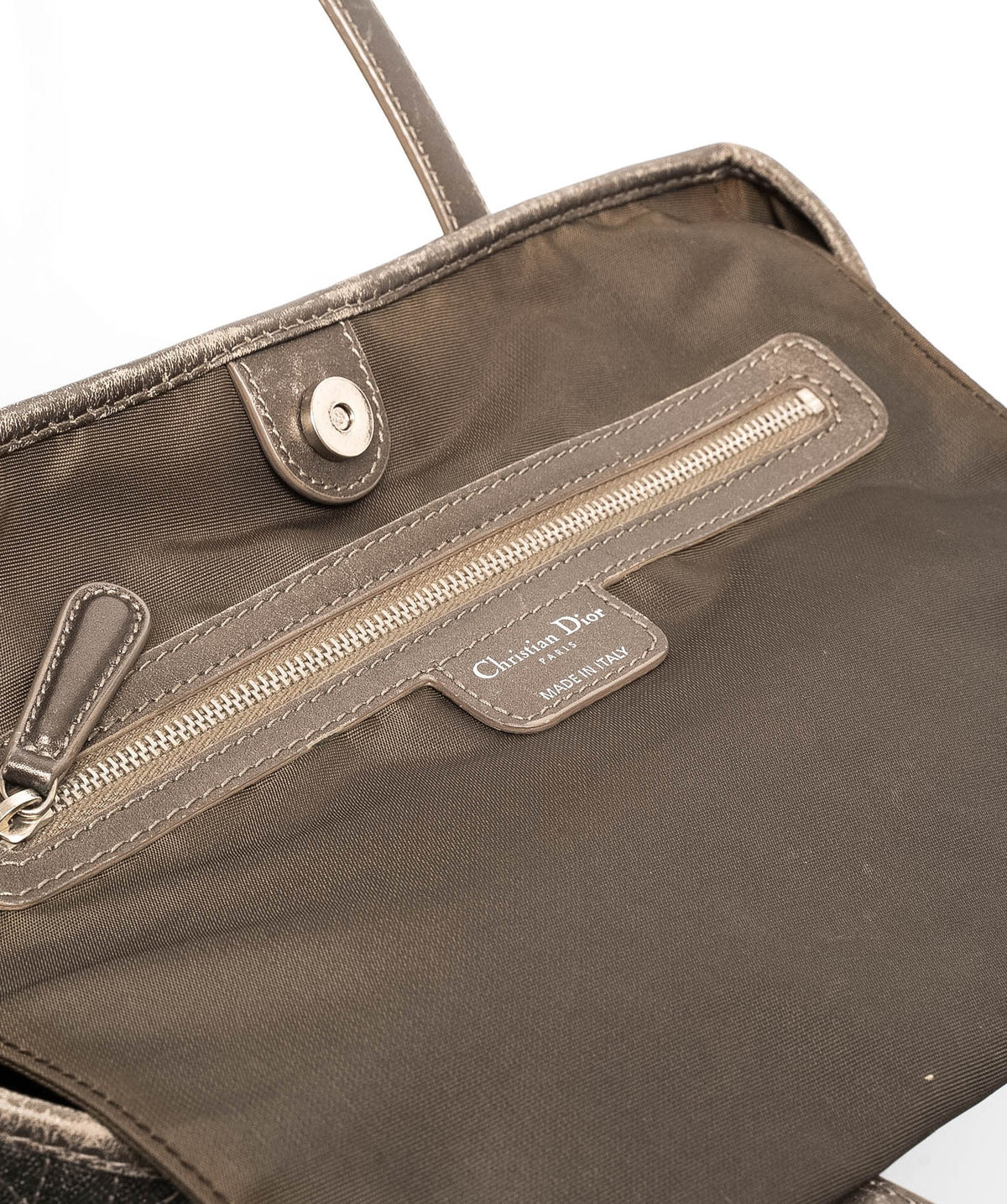 Christian Dior Cannage Grey Canvas Top handle Tote Bag PHW - AGL1349 Dior