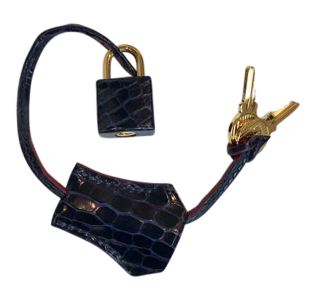Hermès Kelly 32 Bleu Marine Crocodile Crowned Bag