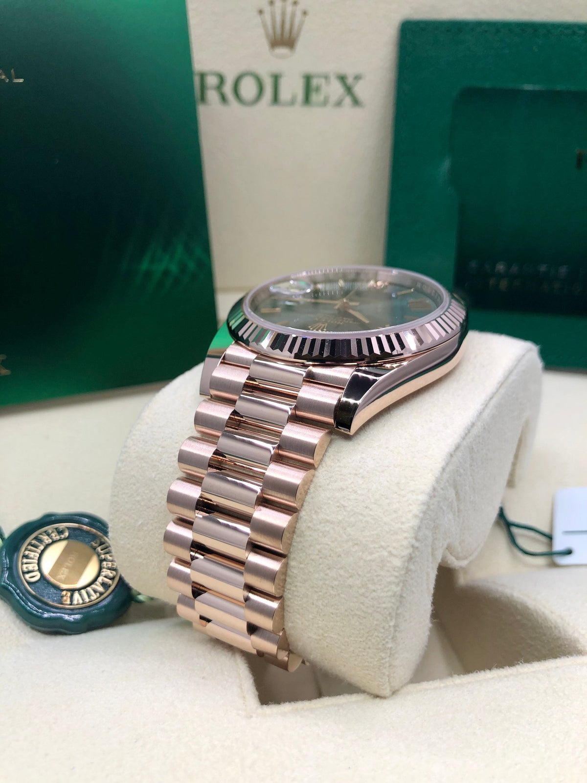Rolex Day-Date 40 228235 Olive Dial Watch Rolex