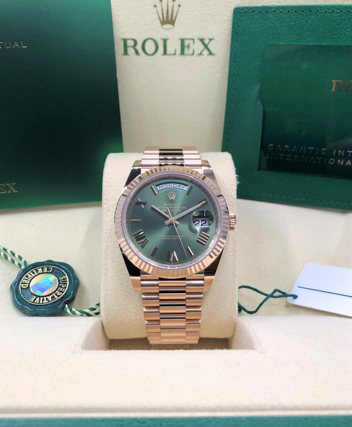 Rolex Day-Date 40 228235 Olive Dial Watch Rolex