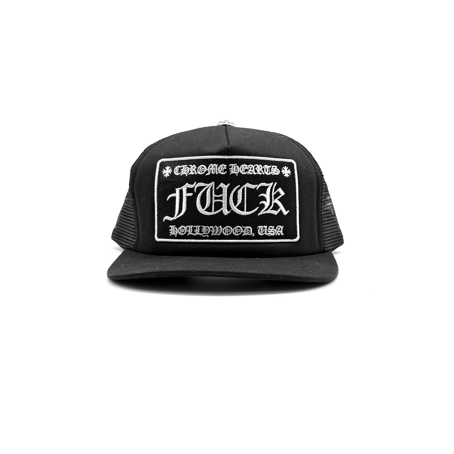 Chrome Hearts F U Embroidered Trucker Cap in Black