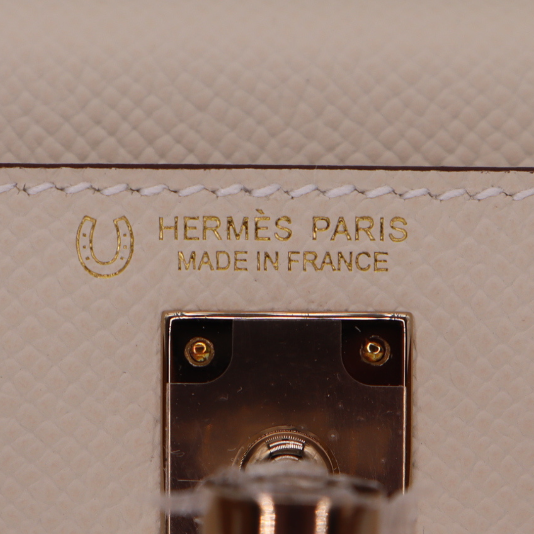Hermès Mini Kelly II HSS Craie/Biscuit Epsom Permabrass Hardware Crowned Bag