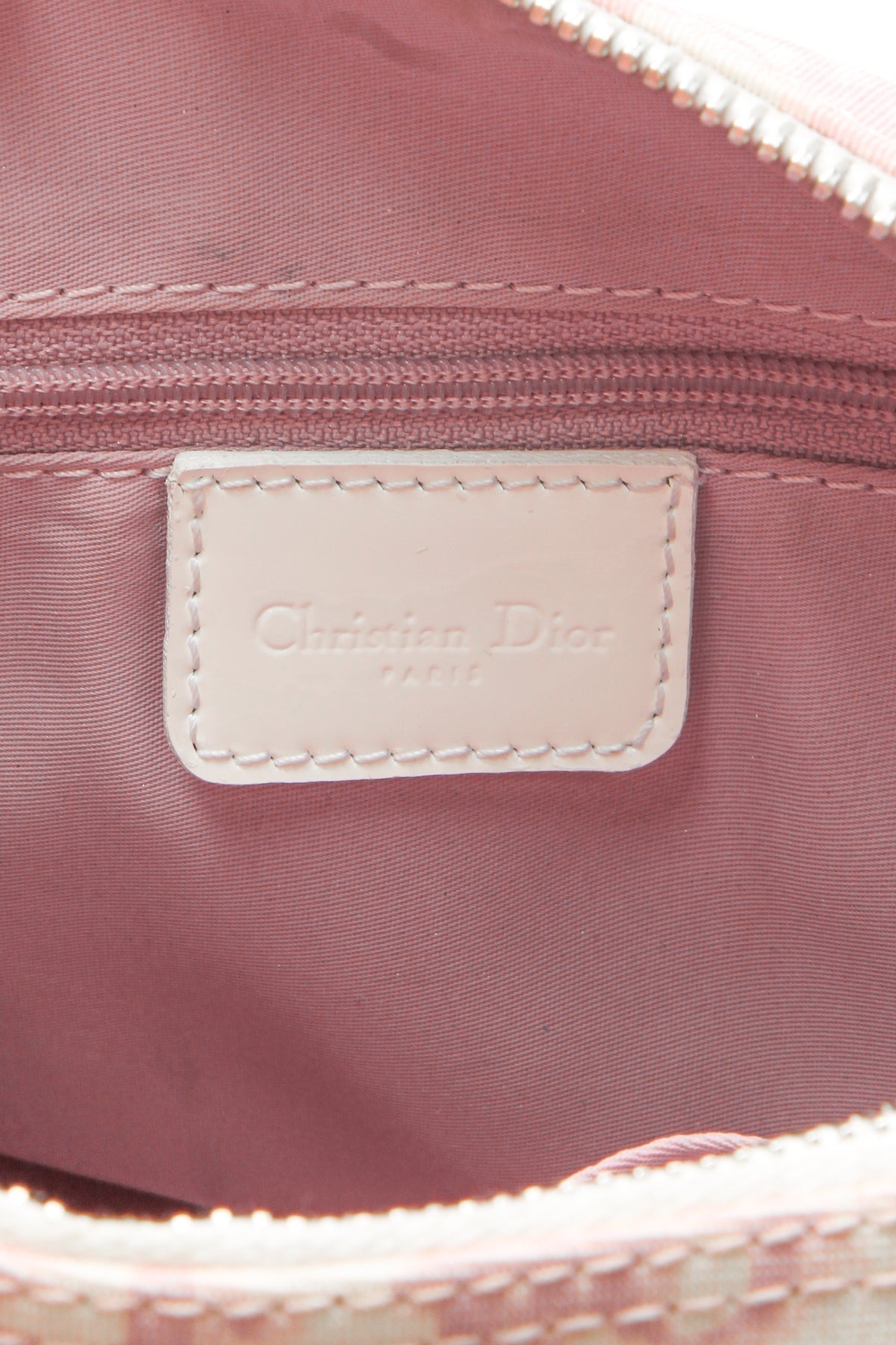 Dior Diorissimo Girly Boston Bag Pink White Canvas Patent Leather Vintage 2004 Small Handbag Dior