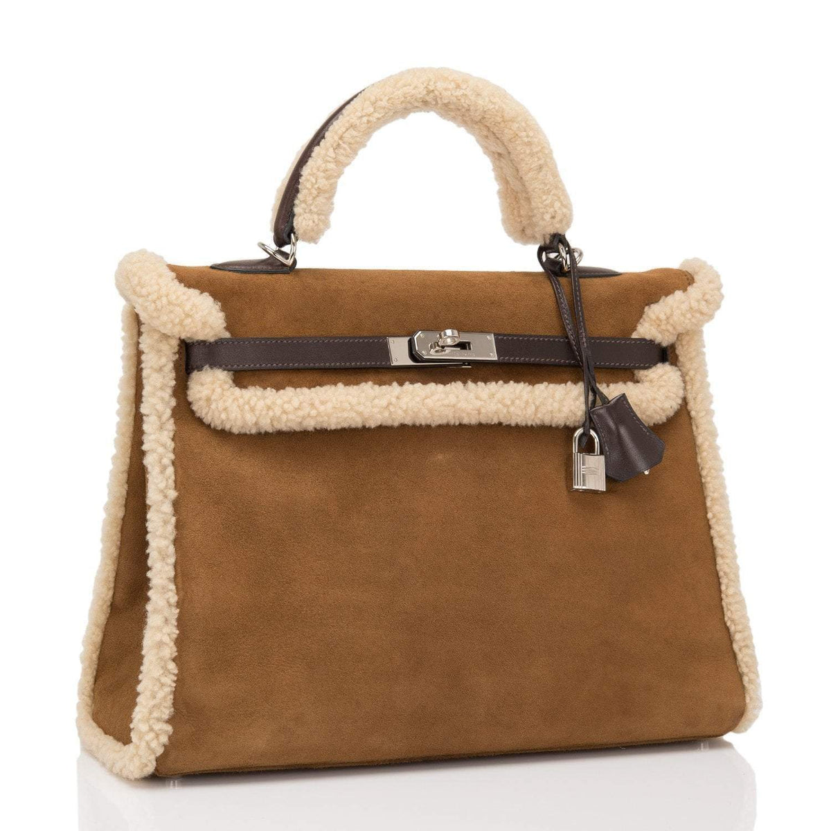 Hermes Teddy Shearling Kelly 35cm Palladium Hardware Hermes