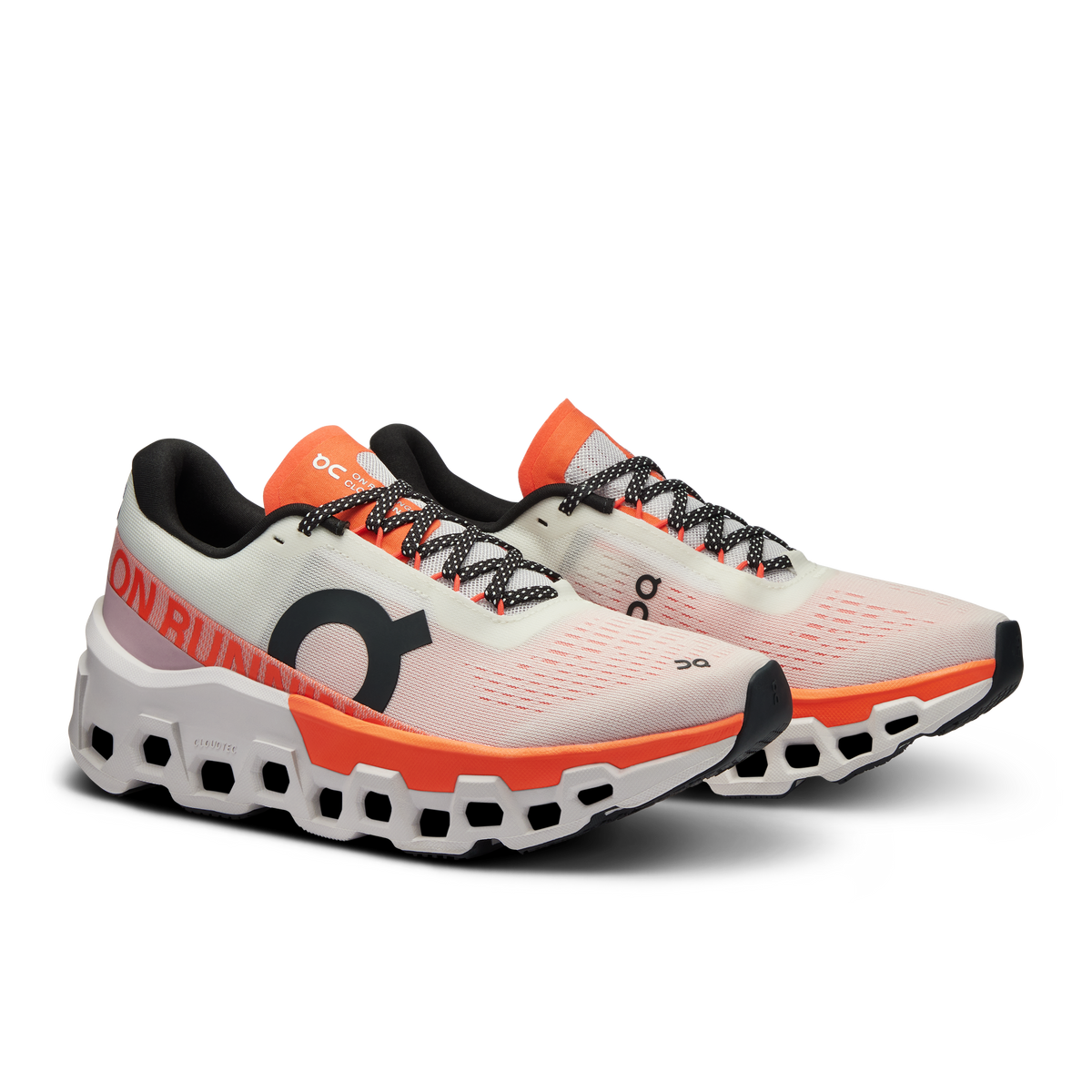 On Running Women's Cloudmonster 2 Shoes - White / Flame On Running