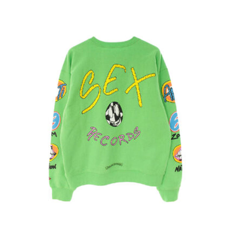 Chrome Hearts Matty Boy Sex Records Crewneck Sweatshirt in Citrus
