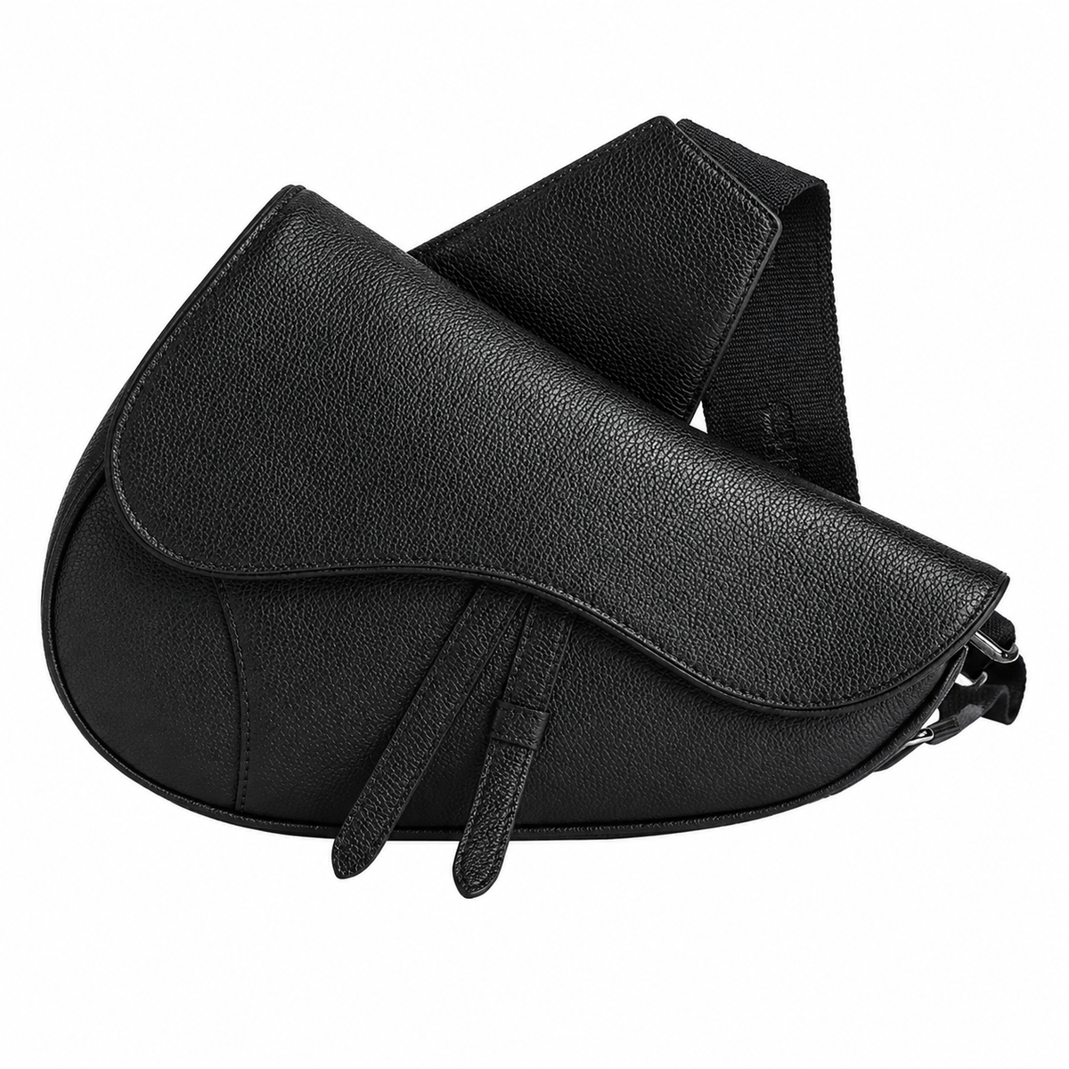 Saddle Bag Black Grained Calfskin My Store 6