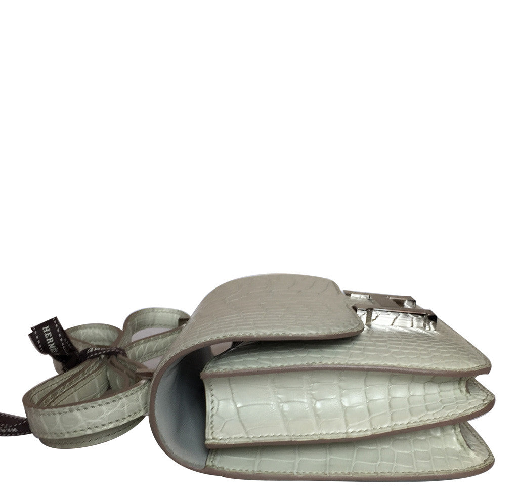 Hermes Constance 18 Bag Beton Alligator PHW Crowned Bag