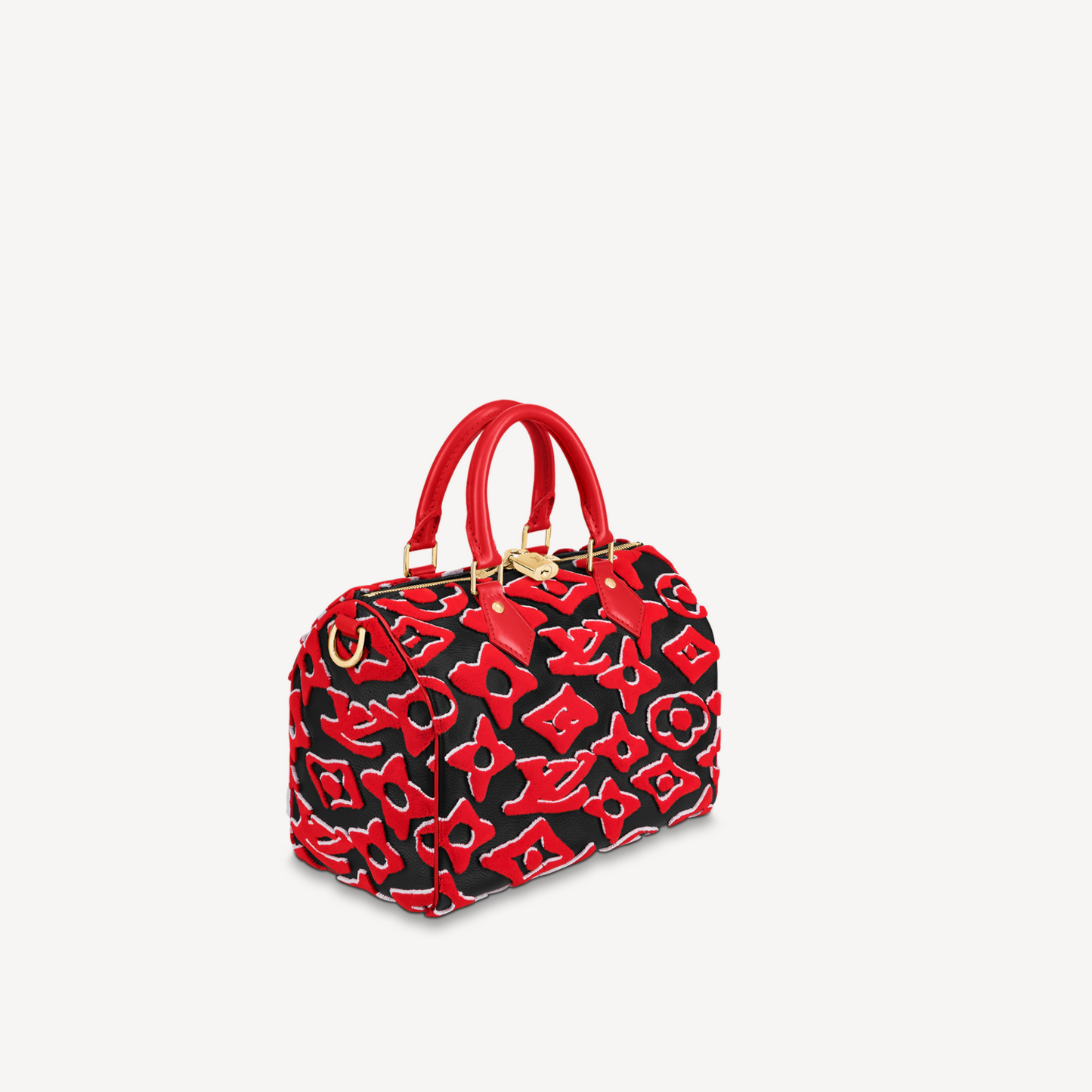 Louis Vuitton LV x UF Speedy Bandouliere 25 Tufted Monogram Canvas M45552 Black Red