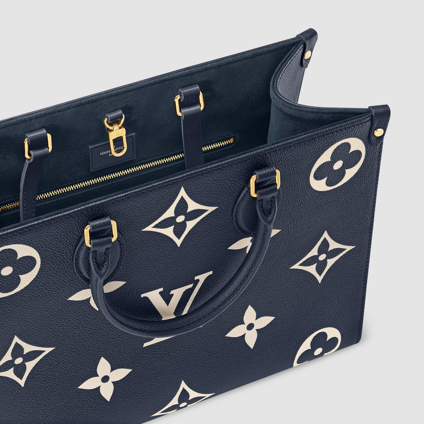 Louis Vuitton Nautical OnTheGo MM Navy Blue Cream Empreinte Leather M47084