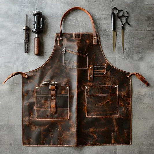 BBQ Savior Genuine Cowhide Leather Grilling & Cooking Apron – Heavy Duty