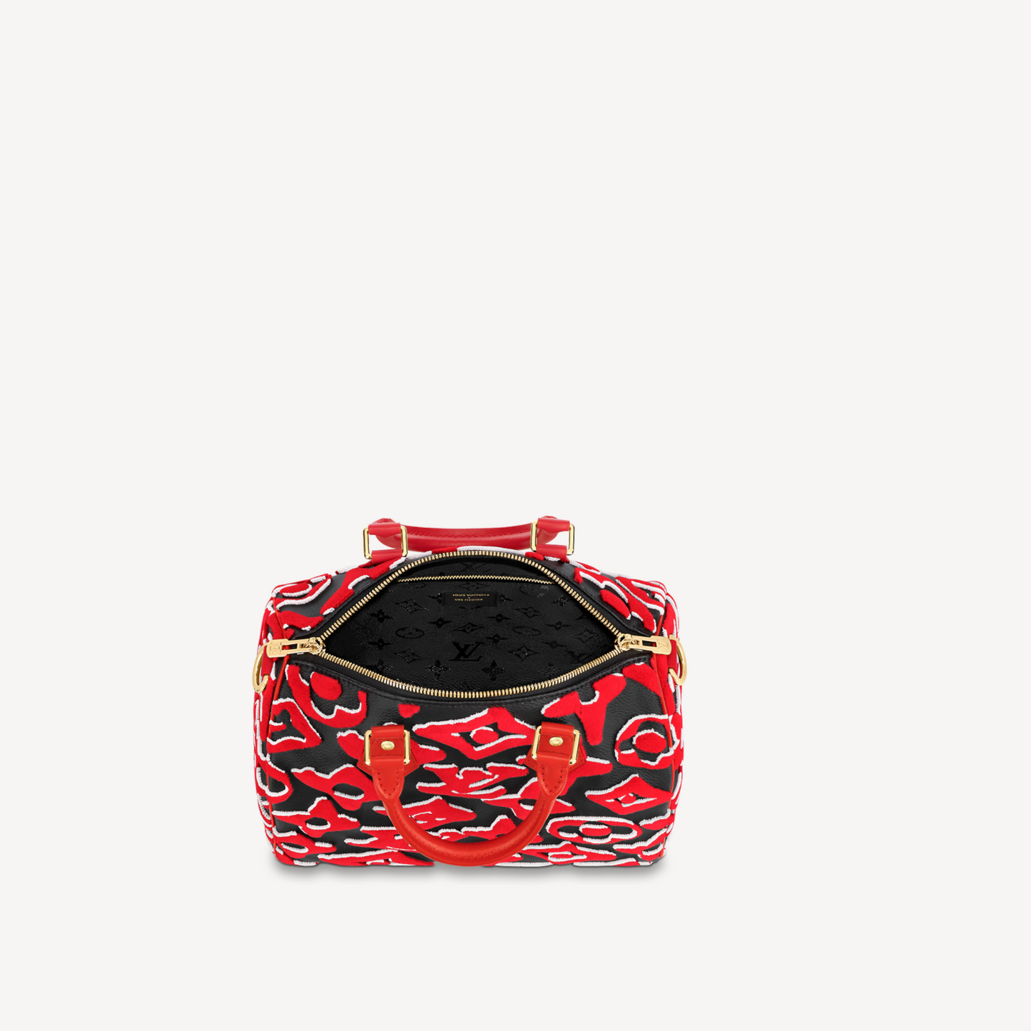 Louis Vuitton LV x UF Speedy Bandouliere 25 Tufted Monogram Canvas M45552 Black Red
