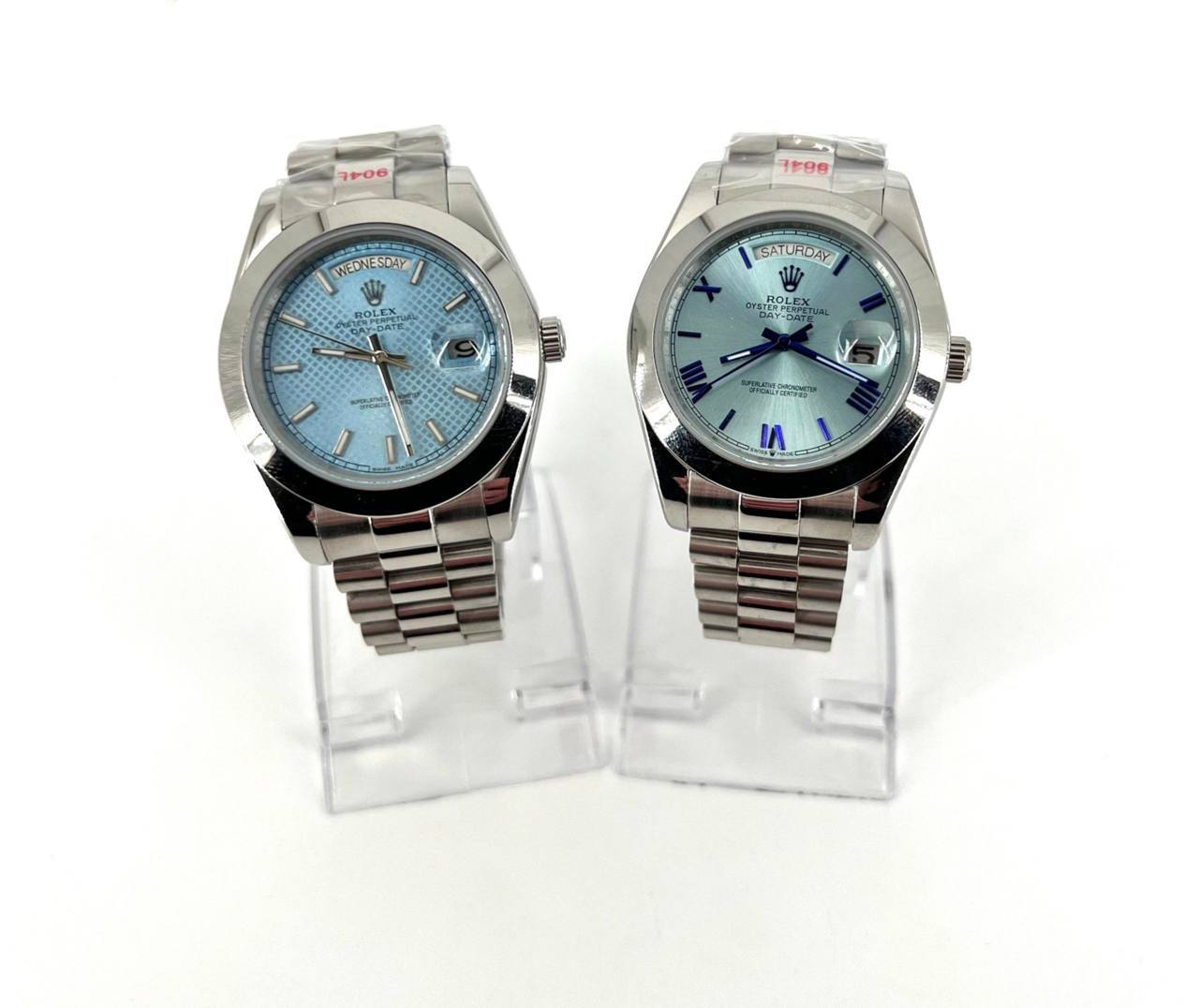 Rolex Day-Date 40 Men's Watches in Blue Dial with Silver Bracelet UK Best Quality Reps AAA Replica